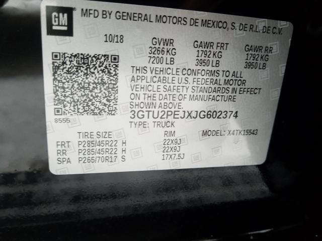 2018 GMC SIERRA K15 3GTU2PEJXJG602374