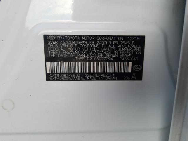 2016 LEXUS IS 350 JTHBE1D21G5027294