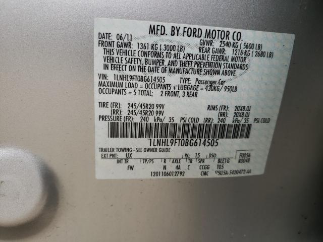 2011 LINCOLN MKS 1LNHL9FT0BG614505