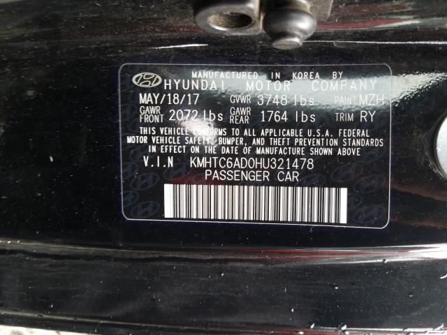 2017 HYUNDAI VELOSTER KMHTC6AD0HU321478