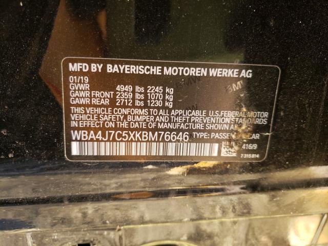 2019 BMW 440XI GRAN WBA4J7C5XKBM76646