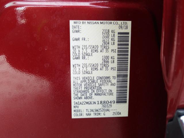 2018 NISSAN MURANO S 5N1AZ2MG6JN188049