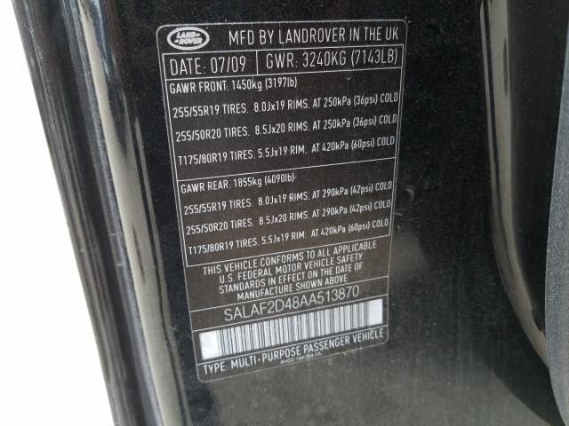 2010 LAND ROVER LR4 HSE SALAF2D48AA513870
