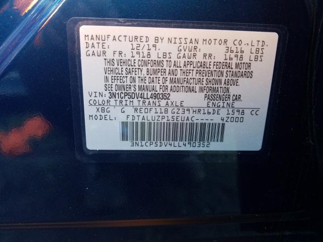 2020 NISSAN KICKS SR 3N1CP5DV4LL490352