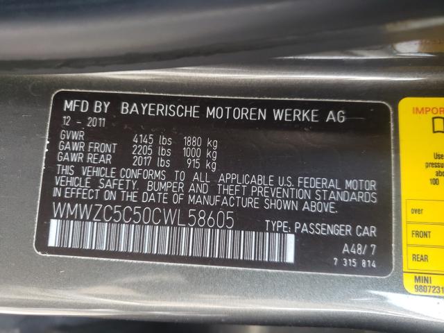 2012 MINI COOPER S C WMWZC5C50CWL58605