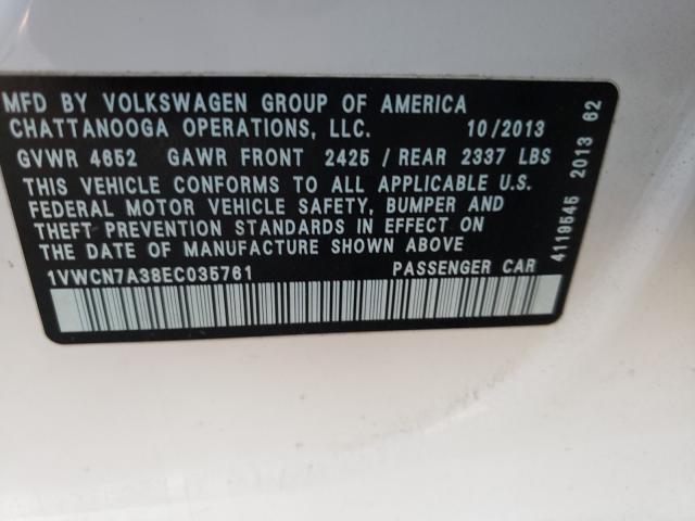 2014 VOLKSWAGEN PASSAT SEL 1VWCN7A38EC035761