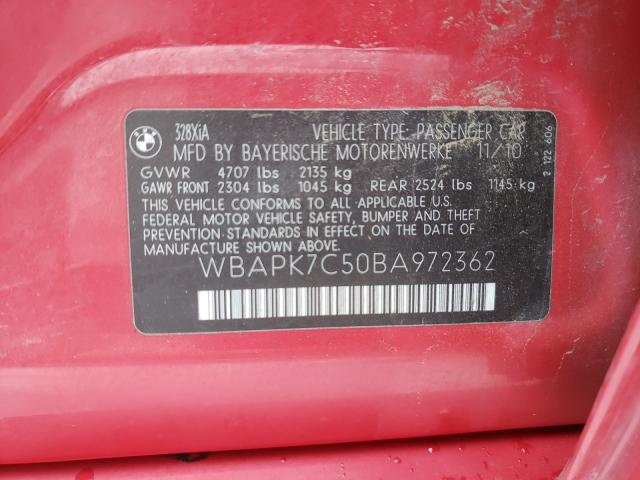 2011 BMW 328 XI WBAPK7C50BA972362