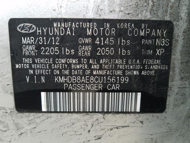 2012 HYUNDAI ELANTRA TO KMHDB8AE8CU156199