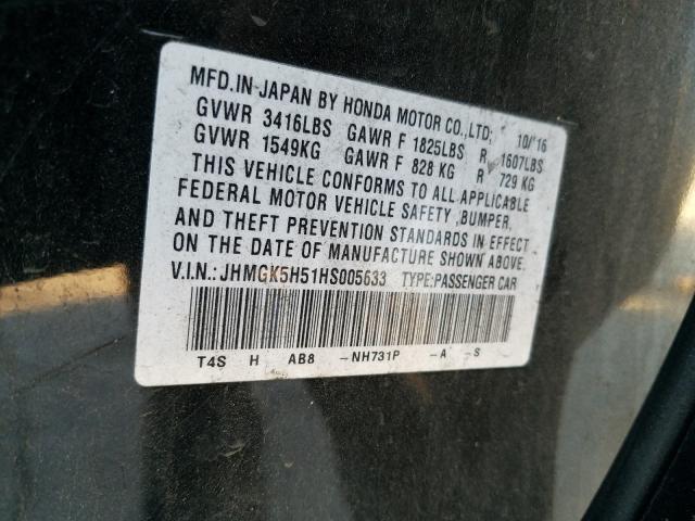 2017 HONDA FIT LX JHMGK5H51HS005633