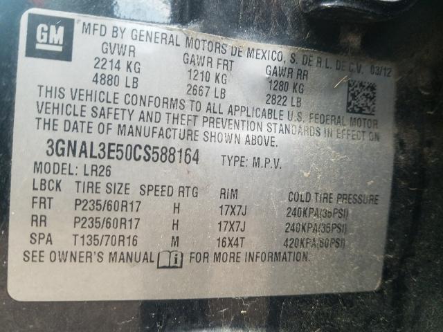 2012 CHEVROLET CAPTIVA SP 3GNAL3E50CS588164