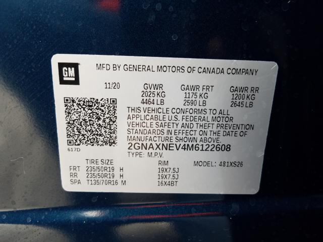 2021 CHEVROLET EQUINOX PR 2GNAXNEV4M6122608