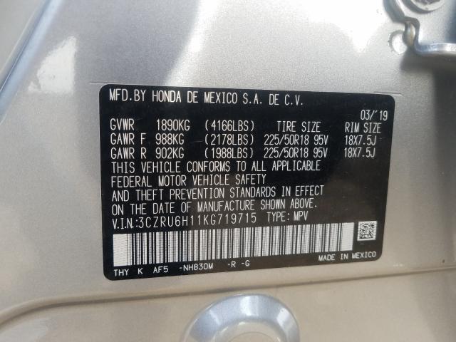 2019 HONDA HR-V SPORT 3CZRU6H11KG719715