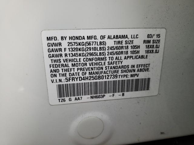 2016 ACURA MDX 5FRYD4H25GB012739