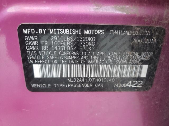 2015 MITSUBISHI MIRAGE ES ML32A4HJXFH010140