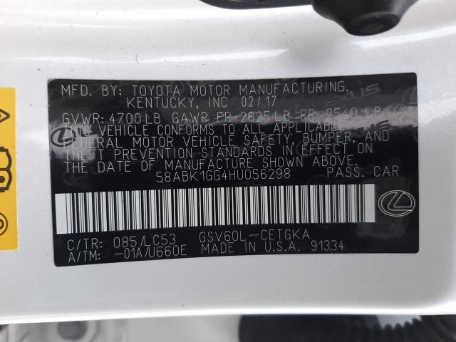 2017 LEXUS ES 350 58ABK1GG4HU056298