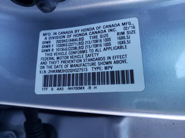 2016 HONDA CR-V 2HKRM3H32GH527515