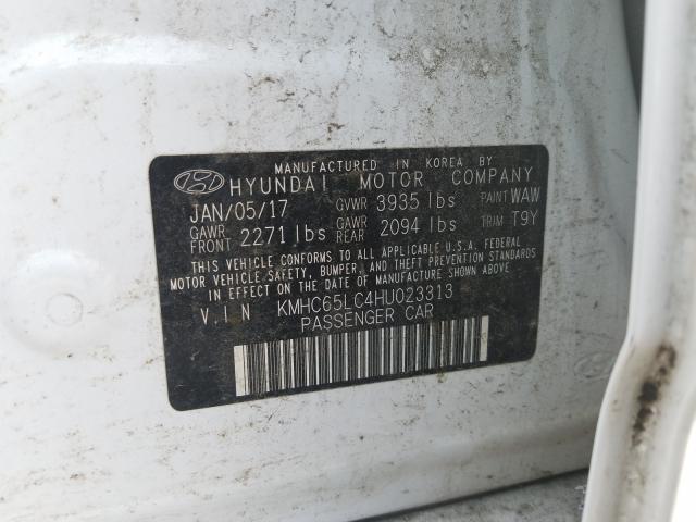 2017 HYUNDAI IONIQ BLUE KMHC65LC4HU023313