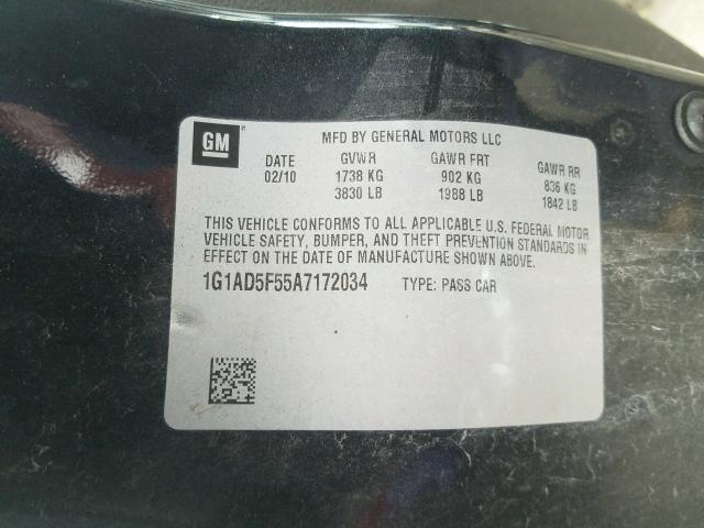 2010 CHEVROLET COBALT 1LT 1G1AD5F55A7172034