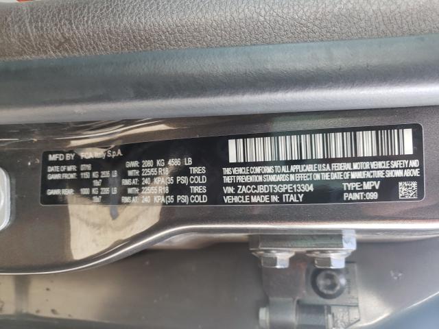 2016 JEEP RENEGADE L ZACCJBDT3GPE13304