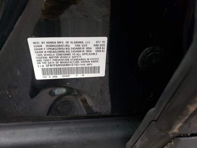 2016 HONDA PILOT EXL 5FNYF6H55GB012743