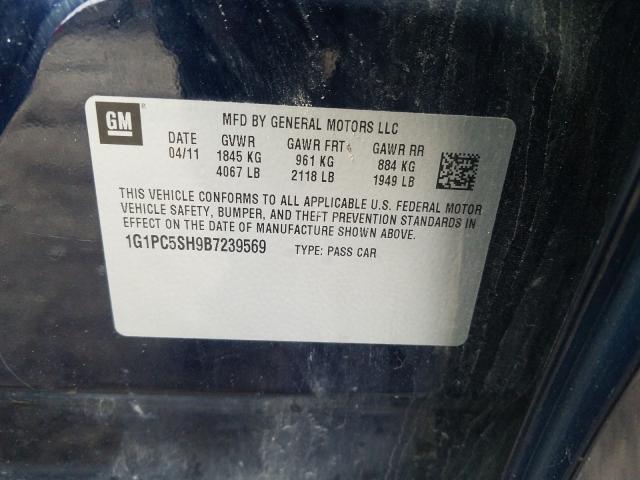2011 CHEVROLET CRUZE LS 1G1PC5SH9B7239569