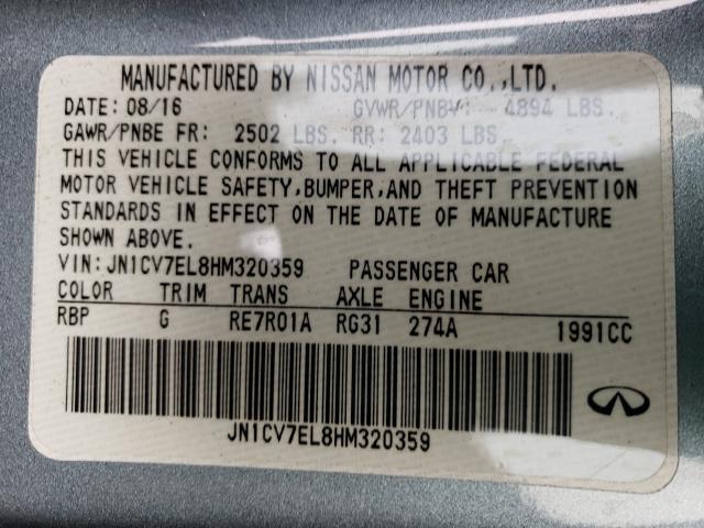 2017 INFINITI Q60 BASE JN1CV7EL8HM320359