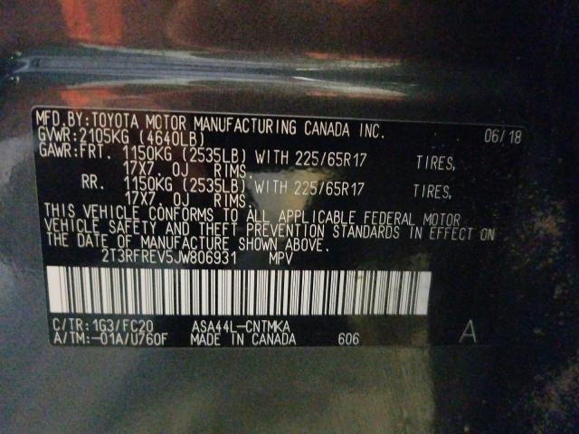 2018 TOYOTA RAV4 ADVEN 2T3RFREV5JW806931