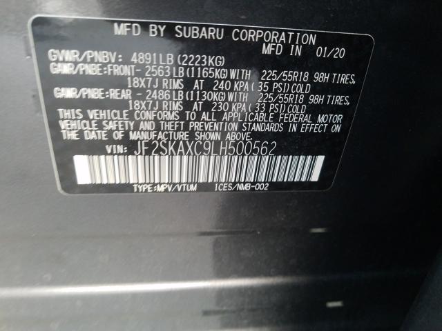 2020 SUBARU FORESTER T JF2SKAXC9LH500562