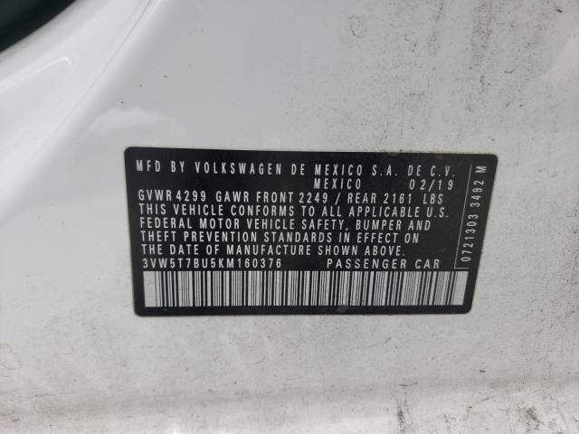 2019 VOLKSWAGEN JETTA GLI 3VW5T7BU5KM160376
