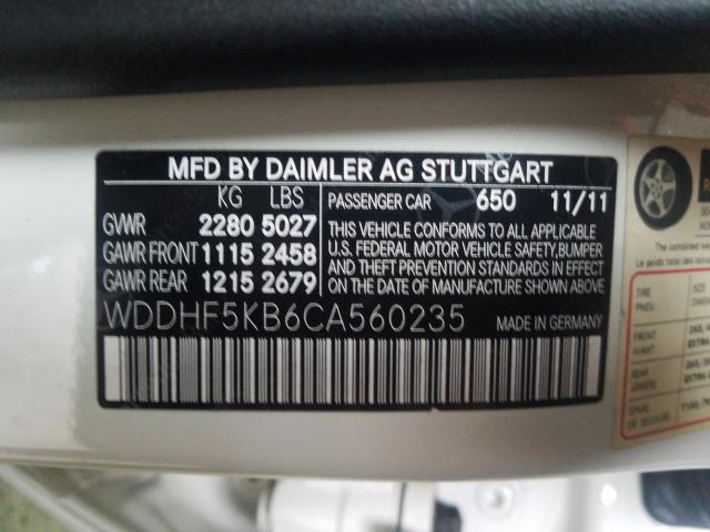 2012 MERCEDES-BENZ E 350 WDDHF5KB6CA560235