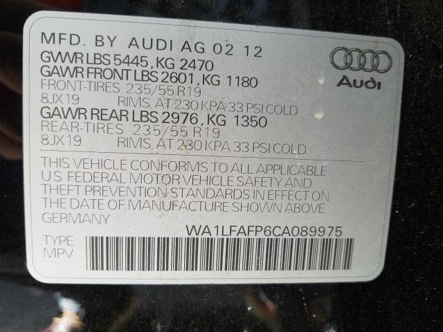 2012 AUDI Q5 PREMIUM WA1LFAFP6CA089975