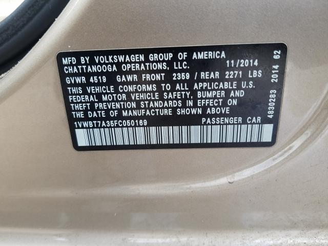 2015 VOLKSWAGEN PASSAT SE 1VWBT7A35FC050169