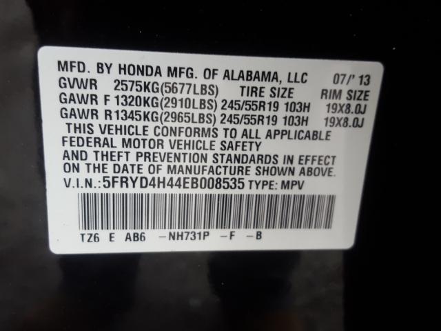 2014 ACURA MDX TECHNO 5FRYD4H44EB008535