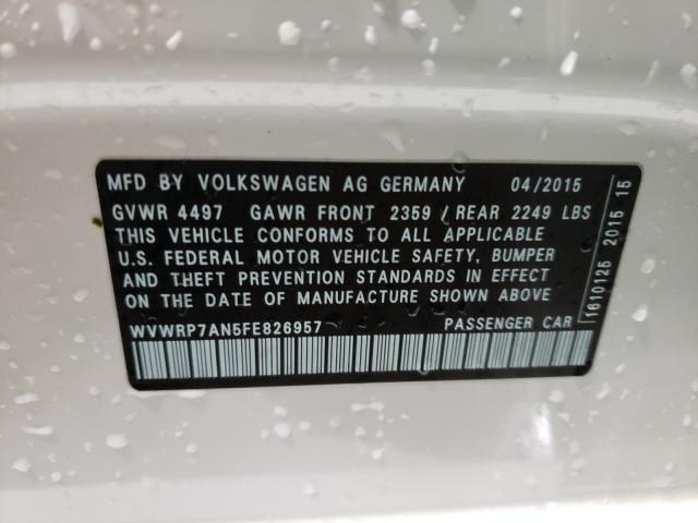 2015 VOLKSWAGEN CC EXECUTI WVWRP7AN5FE826957