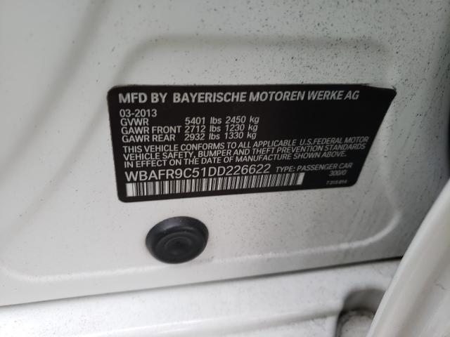 2013 BMW 550 I WBAFR9C51DD226622