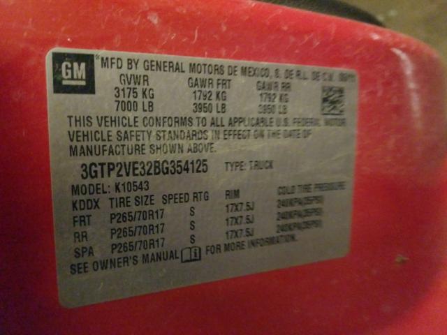 2011 GMC SIERRA K15 3GTP2VE32BG354125