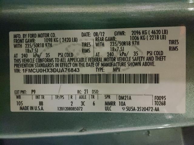 2013 FORD ESCAPE SEL 1FMCU0HX3DUA76843
