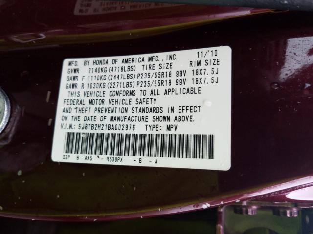 2011 ACURA RDX 5J8TB2H21BA002976