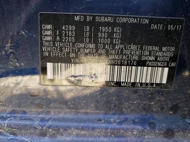 2017 SUBARU IMPREZA PR 4S3GKAB6XH3618176