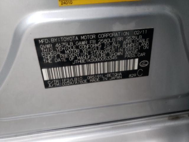 2011 LEXUS GS 350 JTHBE1KS0B0053345