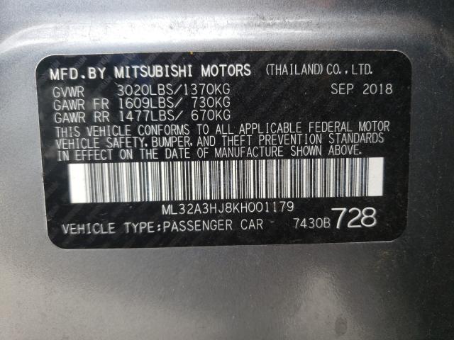 2019 MITSUBISHI MIRAGE ES ML32A3HJ8KH001179