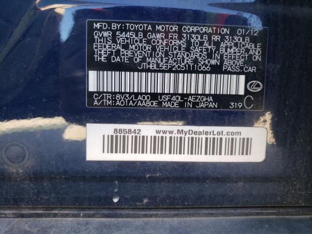 2012 LEXUS LS 460 JTHBL5EF2C5111066