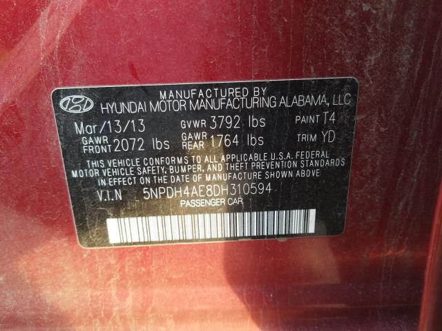 2013 HYUNDAI ELANTRA GL 5NPDH4AE8DH310594