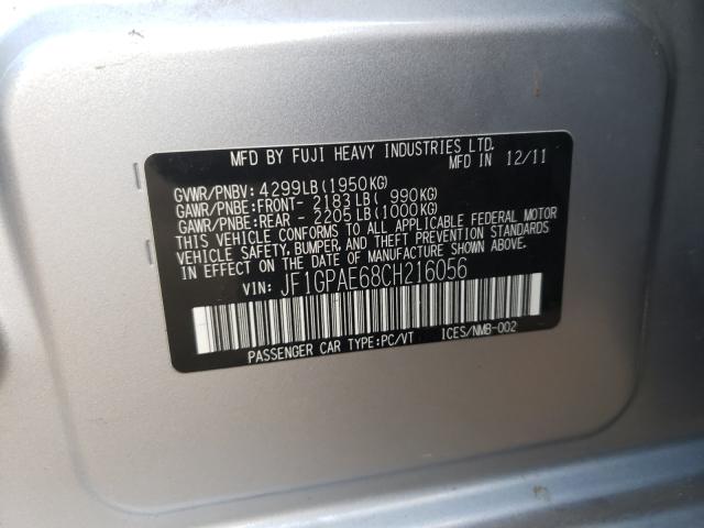 2012 SUBARU IMPREZA PR JF1GPAE68CH216056