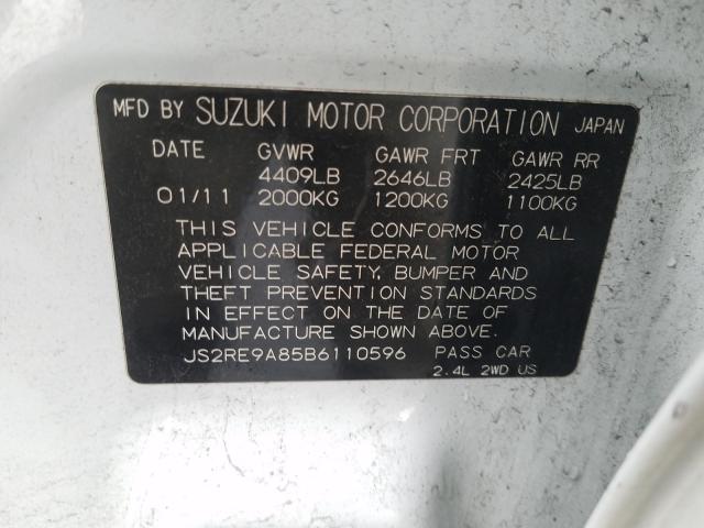 2011 SUZUKI KIZASHI SP JS2RE9A85B6110596
