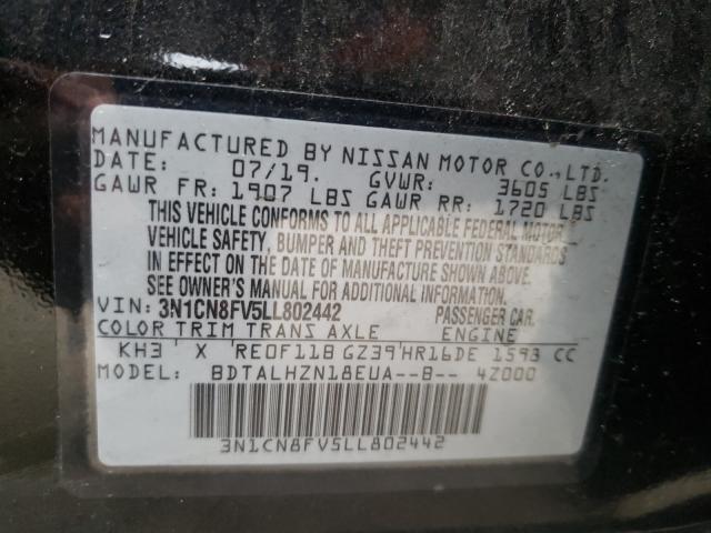 2020 NISSAN VERSA SR 3N1CN8FV5LL802442