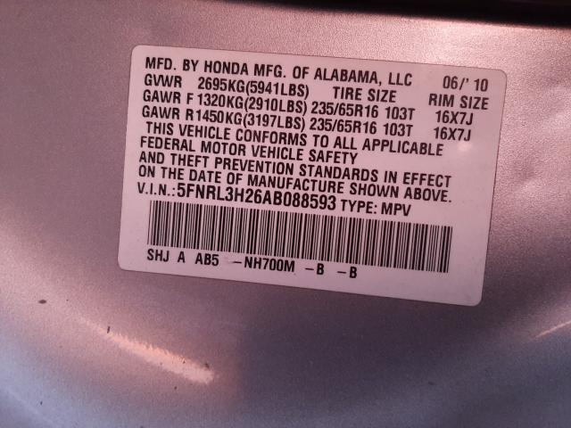 2010 HONDA ODYSSEY LX 5FNRL3H26AB088593