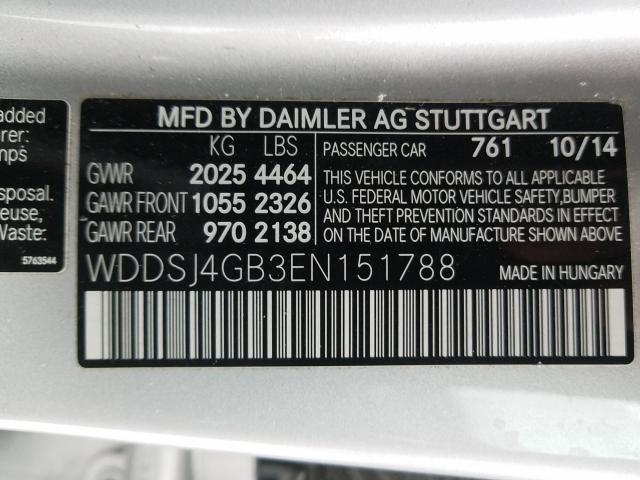2014 MERCEDES-BENZ CLA 250 4M WDDSJ4GB3EN151788