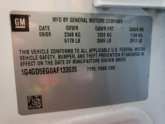 2010 BUICK LACROSSE C 1G4GD5EG0AF133535