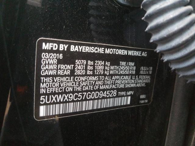 2016 BMW X3 XDRIVE2 5UXWX9C57G0D94528